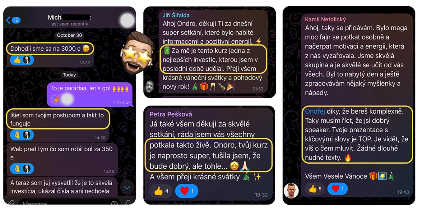 Zprávy od účastníků